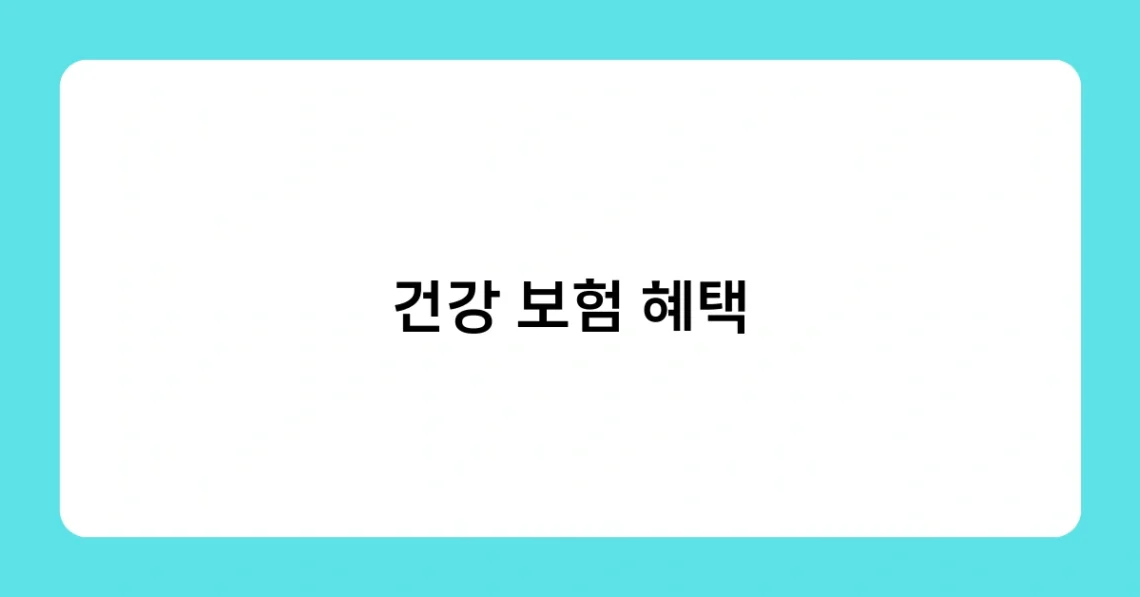 건강 보험 혜택 썸네일