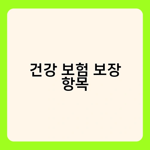 건강 보험 보장 항목