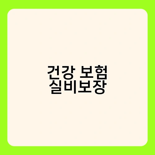 건강 보험 실비보장 1