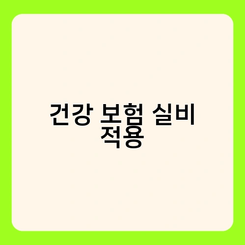 건강 보험 실비 적용