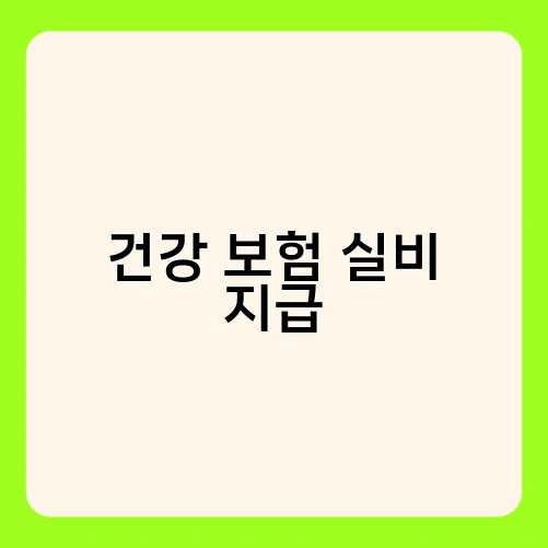 건강 보험 실비 지급 1