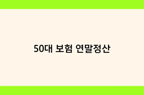 50대 보험 연말정산 썸네일