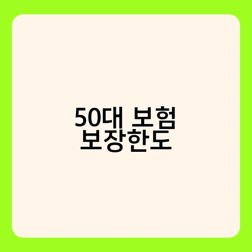 50대 보험 보장한도 3