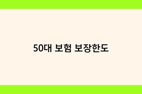 50대 보험 보장한도 썸네일