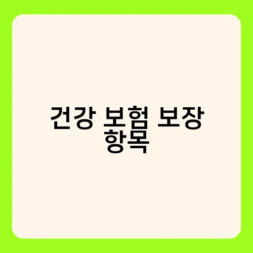 건강 보험 보장 항목 1
