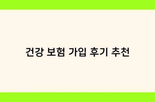 건강 보험 가입 후기 추천 썸네일