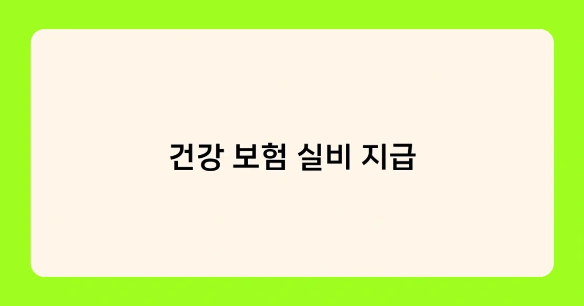 건강 보험 실비 지급 썸네일